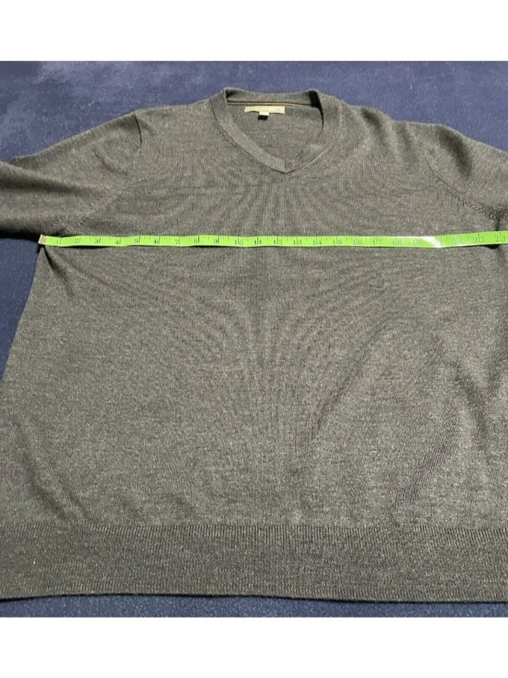 Nordstrom Men's Xl Extra Fine Merino Wool V-Neck Sweater Gray